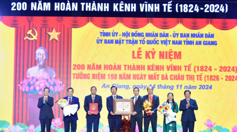 An Giang tổ chức trọng thể Lễ kỷ niệm “200 năm hoàn thành kênh Vĩnh Tế”